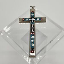 Unikat - Altes Millefiori Mikromosaik Kreuz Anhänger Italy Antik Vintage Schmuck