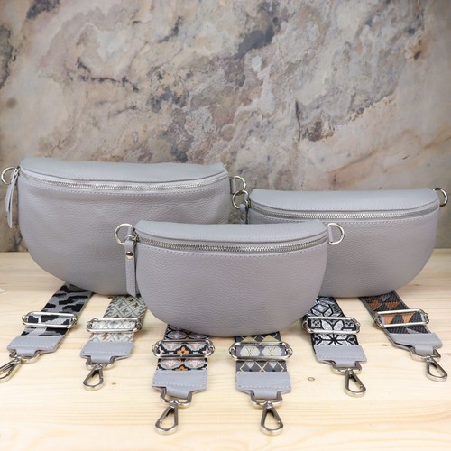 Bauchtasche damen leder - damen, grau