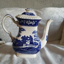 Edle Kanne , Spode England Blue Tower Kaffee Kanne - England - Rarität - Antik