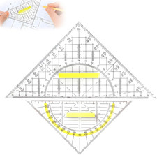 2 Stück Geodreieck mit Griff