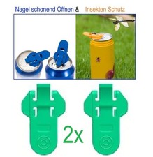 2 Stück Kombi 2 in 1 Getränke Dose Öffner und Verschluss grün
