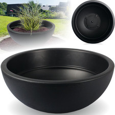 Pflanzschale 40cm Pflanzkübel Schale Kunststoff rund Pflanztopf Anthrazit Grau