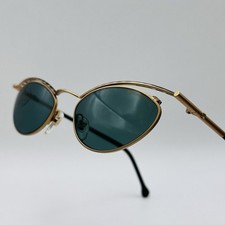 Eschenbach Sonnenbrille Damen oval gold schwarz EN1836 Vintage 90er Jahre NOS
