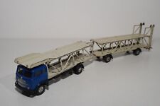 B7 1:43 MERCURY FIAT 682 TRUCK TRAILER AUTOTRANSPORTER BISCARA BLAU GRAU TOP