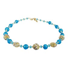 Murano Glas Halskette hellblau