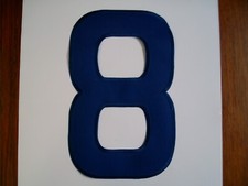 Zahl 8 Bügelbild blau Stoff 24,8cm groß  Aufbügeln Tricot Aufnäher