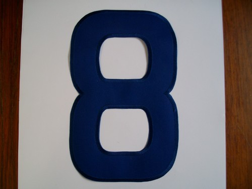 Zahl bügelbild blau stoff - 8,