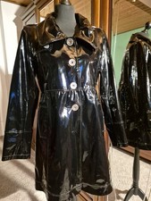 Damen Lack Regenjacke Regencape Raincoat, M