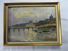 Ölbild mit Rahmen aus Holz - Motiv Paris