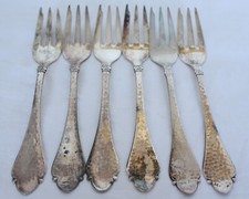 6 SCHÖNE ALTE KUCHENGABELN