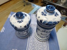 2 Vorratsdosen Delft Gilde TEE H 21 Du 12 SALZ H 27 Du 12 cm handbem. makellos