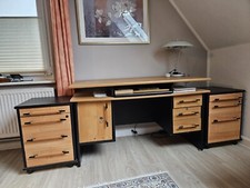 Schreibtisch-Kombination Vintage (1 Schreibtisch und 2 Rollcontainer)