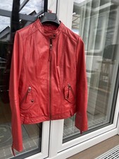 Lederjacke Lawrence Grey,  Ziegenleder, rot, ungetragen, Gr. 36