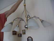 VIEHWEGER Luster, Hängeleuchte, Deckenleuchte 5-flammig, Opalglas NEU 