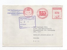 DDR Brief Absenderfreistempel Limbach Oberfrohna 5.7.88 VEB Textilmaschinenbau