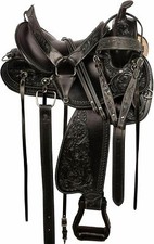 LEDER WESTERN ENDURANCE HORSE TACK SATTEL PLEASURE TRAIL MIT SET.
