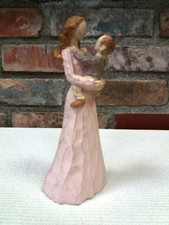 Keramikfigur "Mutter mit Kind" - modern - holzart - Schnitzoptik