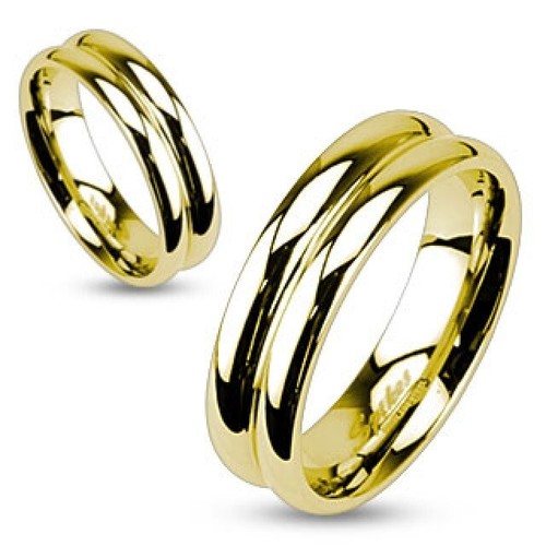 Ring edelstahl gold schlicht - edelstahl,