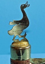 Schöner Messing Zierkorken Gans / Metalwork Bottle Stopper / Bouchon en Metal