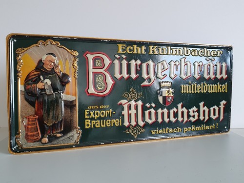 Uralt blechschild kulmbacher - blechschild,