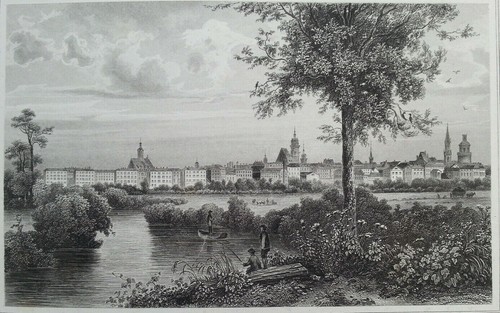 Leipzig stahlstich ansicht - leipzig,