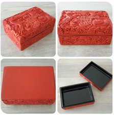 Lackdose Chinesisch Zinnober