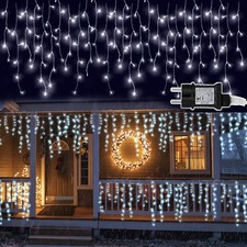10-20M LED Eisregen Lichterkette Lichtervorhang Vorhanglichterkette Eiszapfen