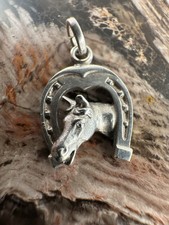 Anhänger Hufeisen mit Pferdenkopf Silber 925