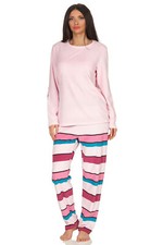 Damen Frottee Pyjama Rundhals