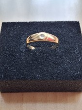 Goldring 18 K 750 , Mit Diamant . Größe 56 (18mm) , Gewicht 1,4 Gram .