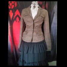 ☆Steampunk Blazer 40 Plaid Kariert EDC ESPRIT BRIT CHIC Glencheck MILITARY 