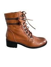 Linea Zeta Damen halbstiefel Größe 39 Farbe Cognac Schnürsenkel/Reisverschluß