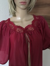Vintage Perlon/Nylon/Tüll Negligee-Mantel Morgenmantel Hausmantel rot Gr.40/42