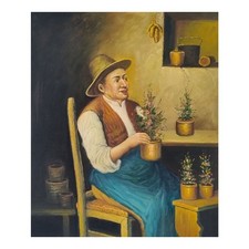 Bild Handbemalt - Öl Auf Leinwand 50x60 CM – Hergestellt IN Italien – Die Bauer