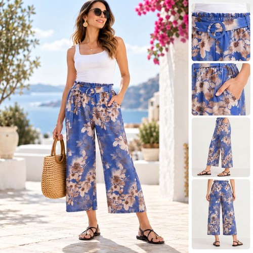 Damen palazzo hose blau - damen,