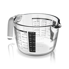 Arendo Messbecher Glas, 500ml, borosilikat, viele Skalen, Griff, Ausguss