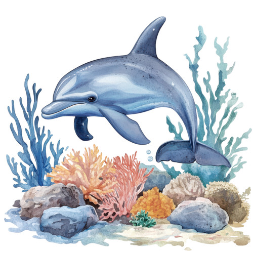 Wandtattoo aufkleber delphin - wandtattoo,