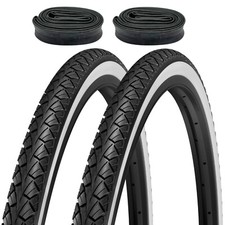 Fahrradreifen 28x1,40 Zoll 37-622 700x35c Weißwand Mantel Set + Schlauch wählbar