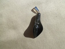 Halskette, Anhänger, Ohrhänger mit Lilie aus Achat oder Opalglas, 925 Silber