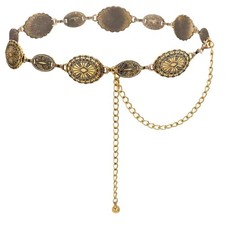 Ladies Concho Chain Belt Gold