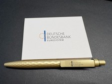 Deutsche Bundesbank Post It Block und Goldfarbener Kugelschreiber Neu