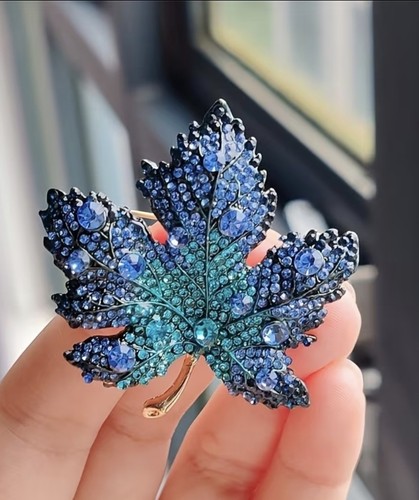 Brosche blatt strass - brosche,