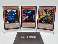 YU-GI-OH! Götterkarten Set OBELISK SLIFER und RA Prismatic Secret Rare Deutsch