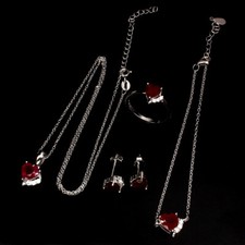 925 Sterlingsilber Rubin Herz