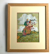 Plougastel Daoulas Unterzeichnet Guerin Gemälde Trachten Bretagne Vintage Μ