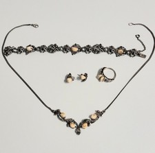 TRACHTENSCHMUCK GRANDELN 825 Silber 5 Teile kompl. Garnitur