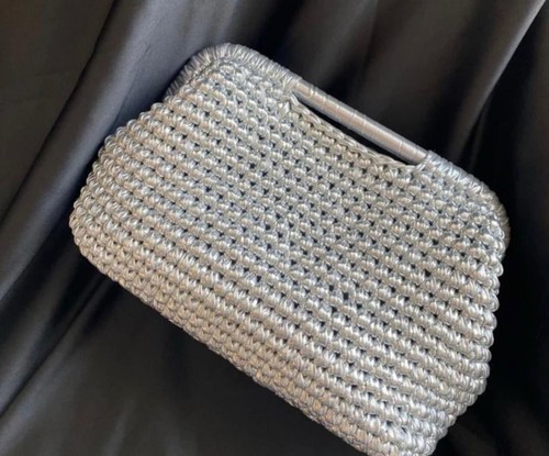 Handgefertigte clutch silber - handgefertigte,