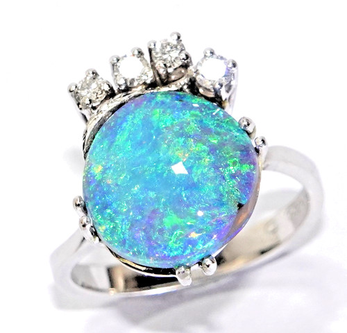 Ring gold opal 5ct diamant - ring,
