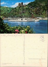St Goarshausen Fahrgastschiff Personenschiffahrt Rhein Schiff MS FRANKFURT 1970