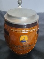 Zwiefalter Klosterbräu Bierkrug/Fasskrug mit Zinndeckel 0,5Liter